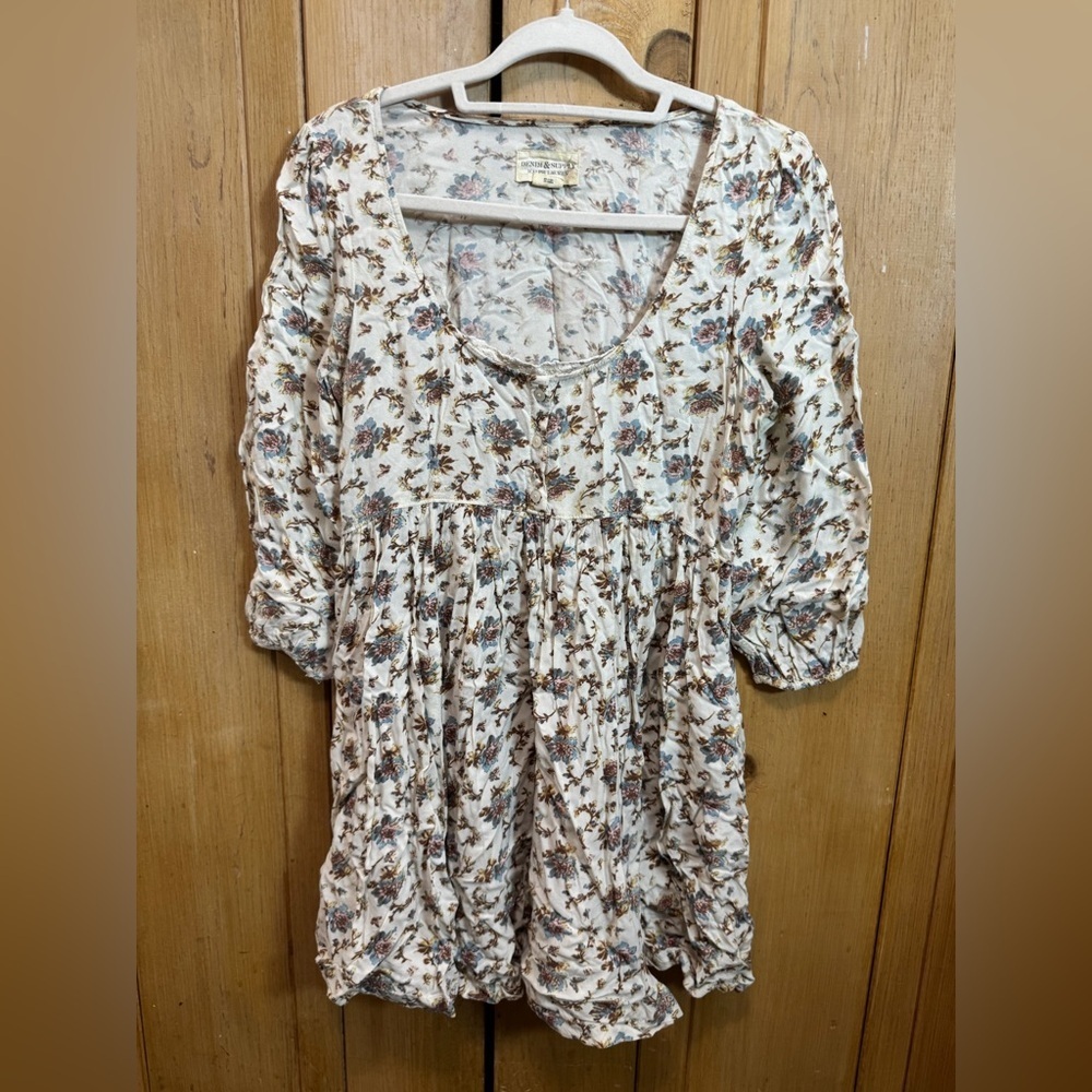 Denim and Supply 3/4 Sleeve U Neck Mini Dress